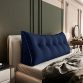 Large Wedge Headboard Backrest Reading Pillow — Silent Blue